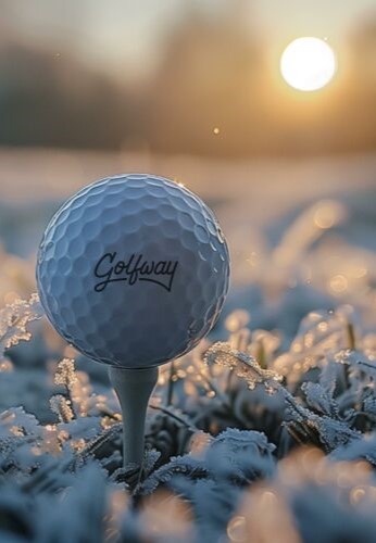 Bild på golfboll under vintern