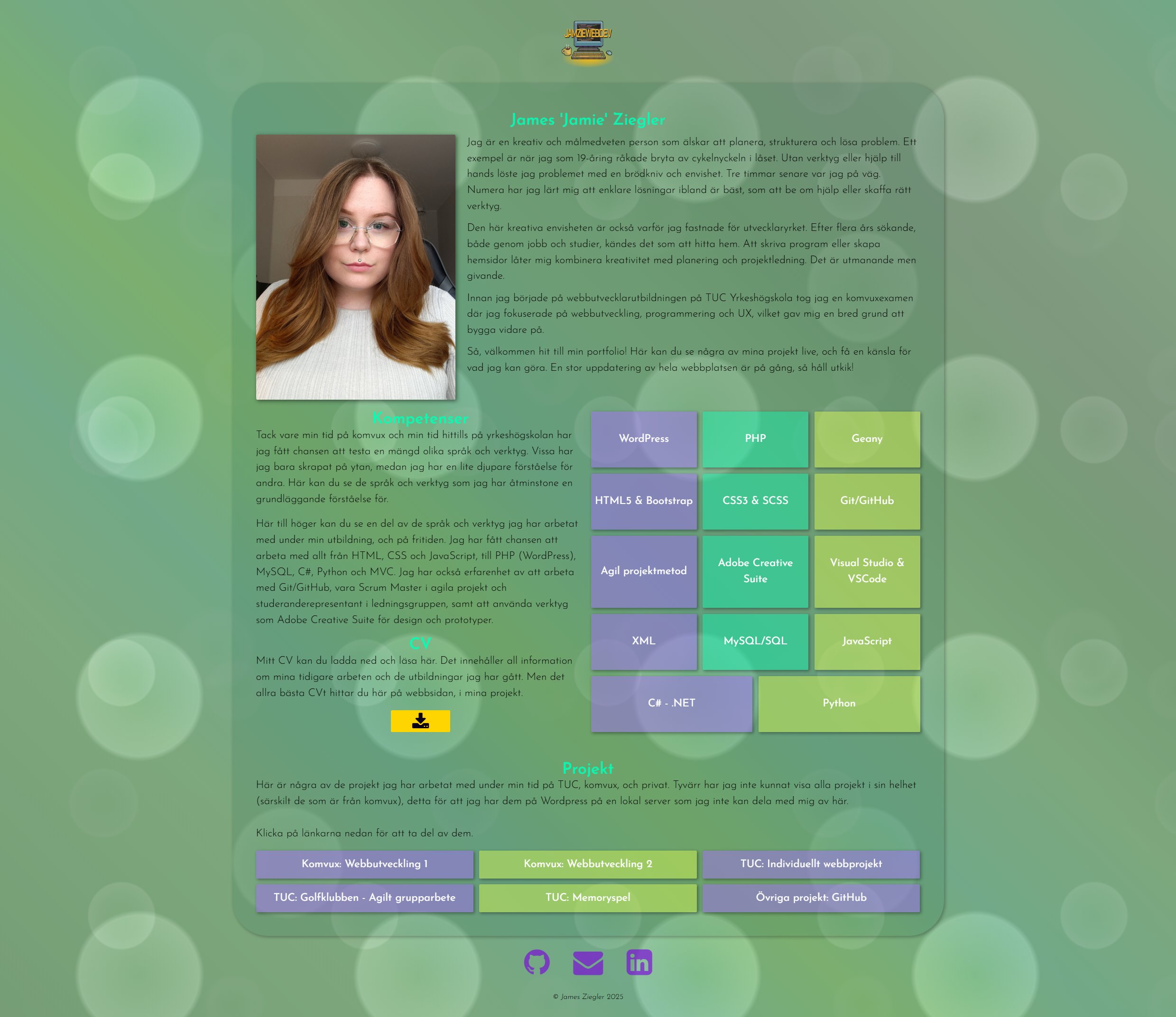 Jamziewebdev 2.0 Screenshot