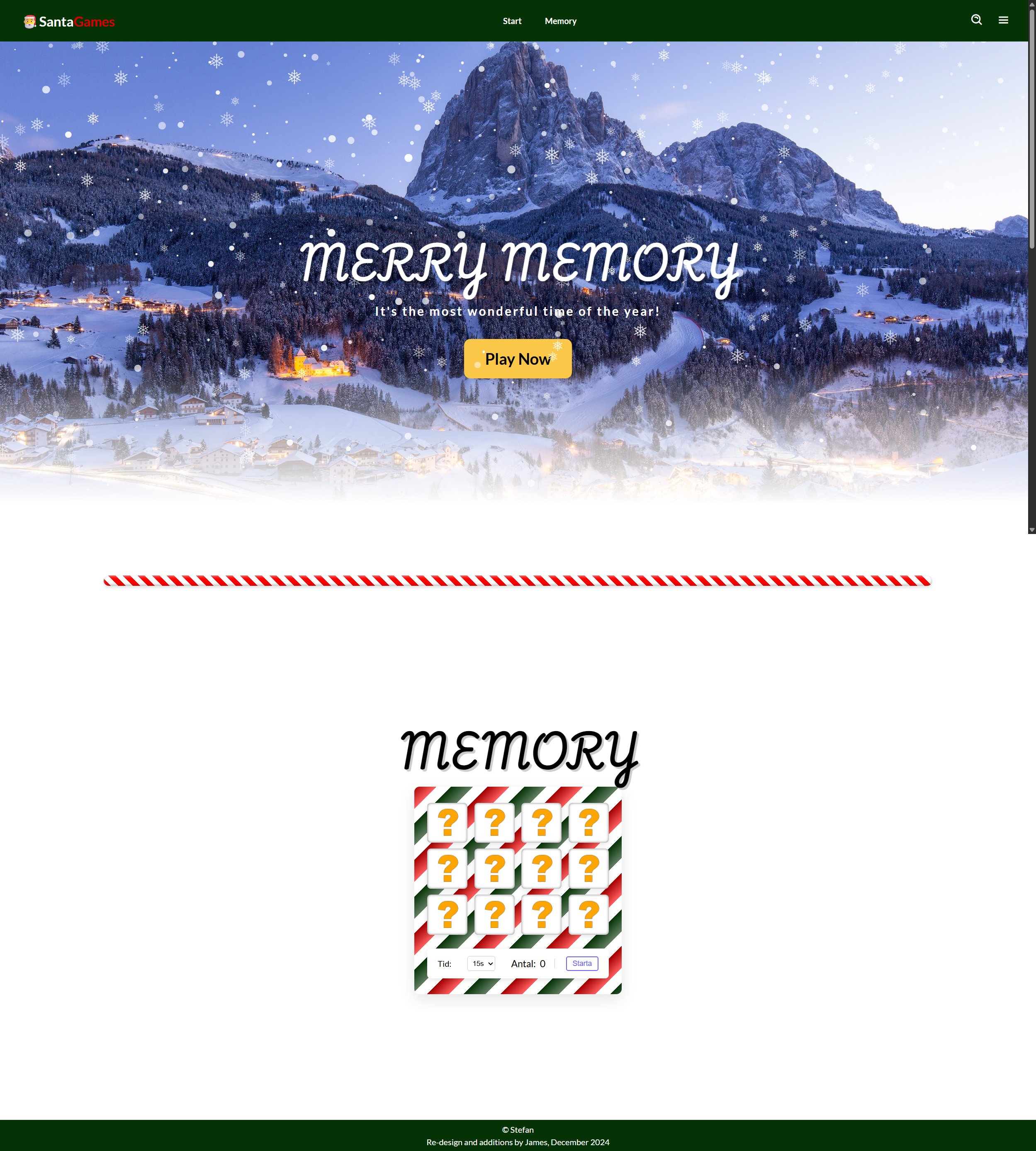 Memory Game Screenshot