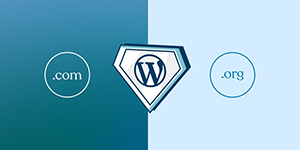 En klickbar bild med wordpress.com och .org